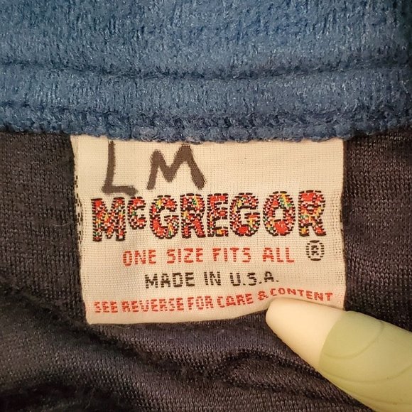 Vintage 80s Mens Blue Fleece Robe S/M McGregor - Picture 7 of 8